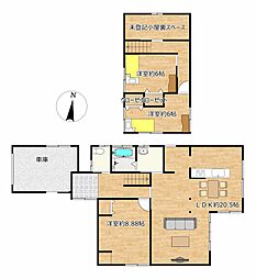 魚津市大字大海寺野村　戸建て 3LDKの間取り