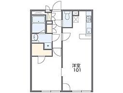 レオパレス大野芝2 1LDKの間取図画像