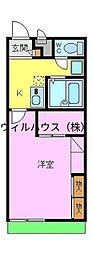 レオパレスサウスヒル深阪 1Kの間取図画像