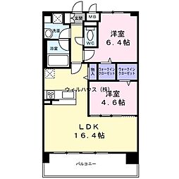 フェンテ・イースト 1SLDKの間取図画像