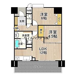 フェニックス堺東 2LDKの間取図画像