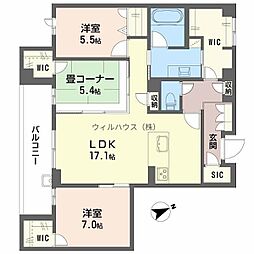 アルテーヌ浜寺元町 B棟 2SLDKの間取図画像