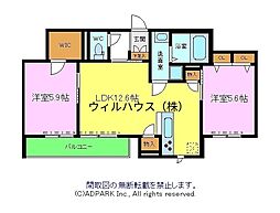 シャーメゾンサン・ベイ 2LDKの間取図画像