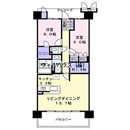 レ・ジェイド新金岡パークフィールズ 2LDKの間取図画像