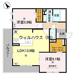 Porto Sereno 2LDKの間取図画像