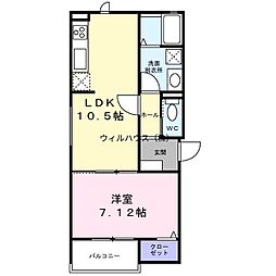 MAISONLUNA 1LDKの間取図画像
