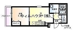 フジパレス堺梅北2番館 1DKの間取図画像