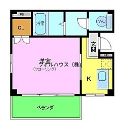 アーバンコスモ 1Kの間取図画像