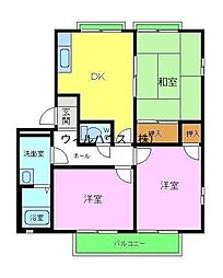 パル今福B棟 3DKの間取図画像