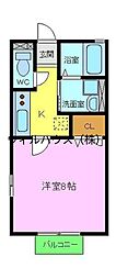 グランドソレイユ 1Kの間取図画像