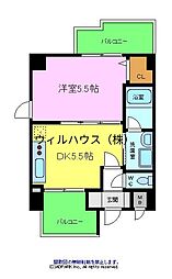 ベル・コリーヌ 1DKの間取図画像