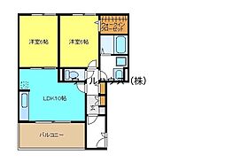 フラーリッシュ 2LDKの間取図画像