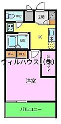 レオパレスREZON中百舌鳥 1Kの間取図画像