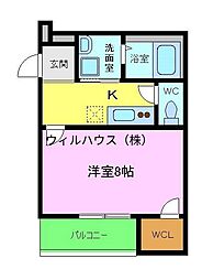 AKAHATALACITTA 1Kの間取図画像