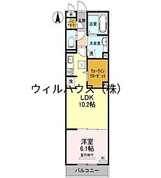 Casa堺南花田D-room 1LDKの間取図画像