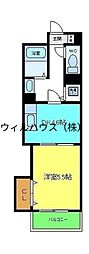 リアルなかもず 1DKの間取図画像