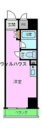 川口ハイツ ワンルームの間取図画像