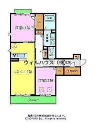 シャーメゾンラグジー 2LDKの間取図画像