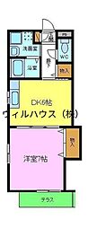 メゾン南陵 1DKの間取図画像