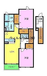 メゾンドリック2 2LDKの間取図画像