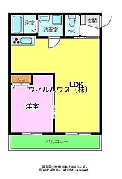 ALEGRIA諏訪ノ森 1LDKの間取図画像