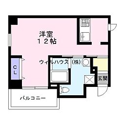 TKアンバーコート宿院 ワンルームの間取図画像