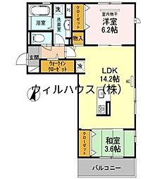 リ:エスト2 2LDKの間取図画像
