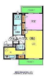 シャーメゾンアグレアーブル 1LDKの間取図画像