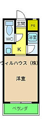 リープハーベン北花田 ワンルームの間取図画像