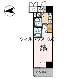 フェニックスレジデンス堺東 1Kの間取図画像