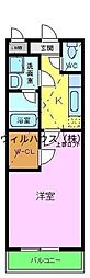 ハイブリッジ 1Kの間取図画像