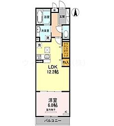 Casa堺南花田D-room 1LDKの間取図画像