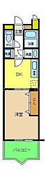 山本グリーンヴィレッジ2 1DKの間取図画像