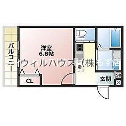 ALEGRIA津久野North 1Kの間取図画像