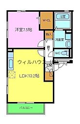 カーサ海岸通り 1LDKの間取図画像