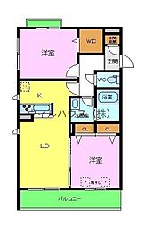 シャーメゾンリラフォート 2LDKの間取図画像
