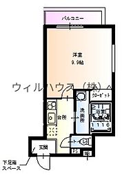 フジパレス鳳中ウエスト 1Kの間取図画像