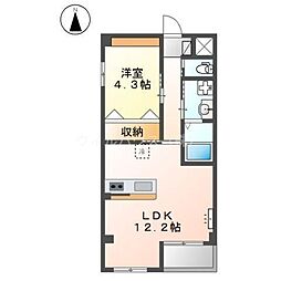 flores de cerezo-桜の花- 1LDKの間取図画像