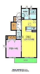 グレースアサカ 1LDKの間取図画像