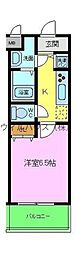 シャルマンフジもずイースト 1Kの間取図画像