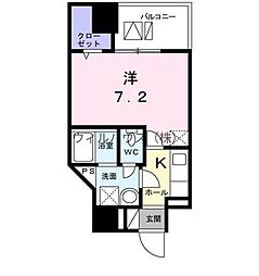 アネックス石原 1Kの間取図画像