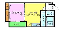 フジパレス高石3番館 1LDKの間取図画像