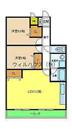 フレア・ブローリー 2LDKの間取図画像