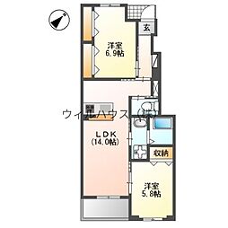 グレイスコート 2LDKの間取図画像