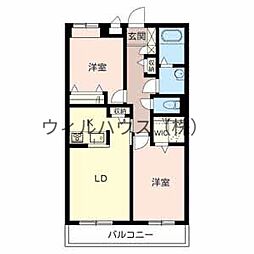 パルティール3 2LDKの間取図画像
