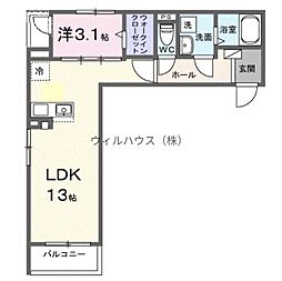 東羽衣6丁目アパート(028754701) 1LDKの間取図画像