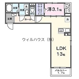 東羽衣6丁目アパート(028754701) 1LDKの間取図画像