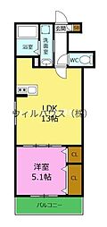 ジーメゾン堺石津T3 1LDKの間取図画像