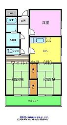 メゾン中塚 2LDKの間取図画像