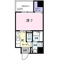 アネックス石原 1Kの間取図画像